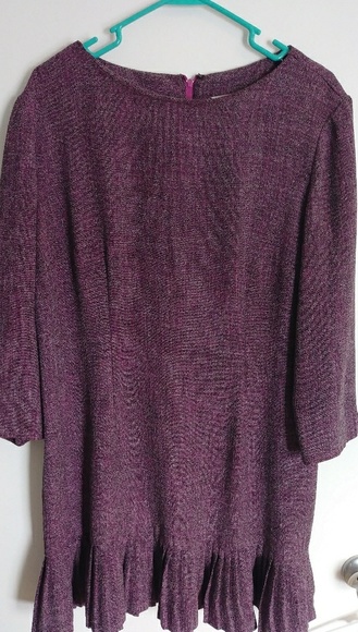 Vintage Dresses & Skirts - SALE!!Vintage tweed, ruffled, purple dress size XL